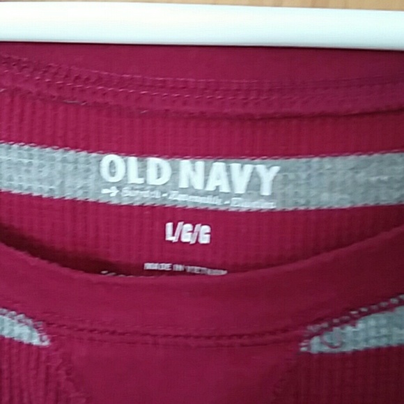 Old Navy Deep Magenta Pink Striped Thermal Long - Picture 4 of 4